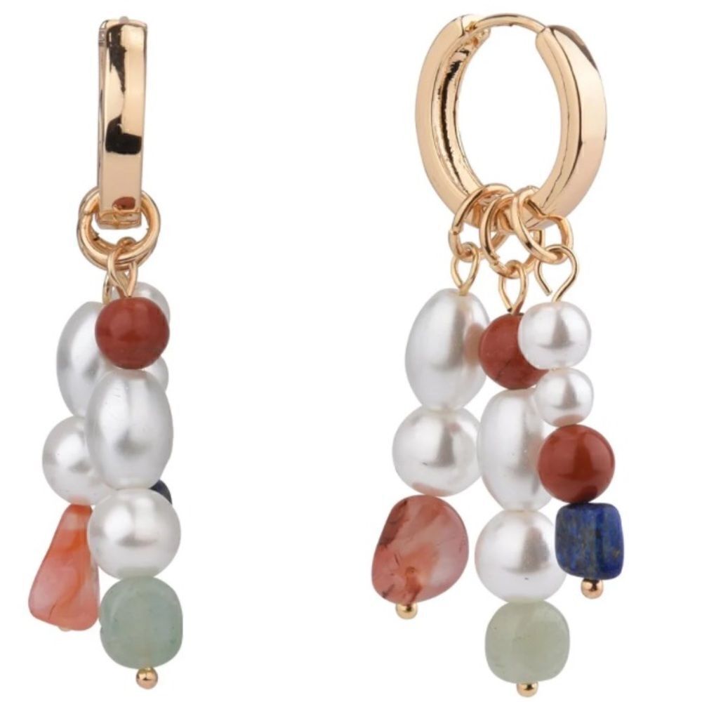 The Sak Pearl Bead Huggie Hoop Earring NWT